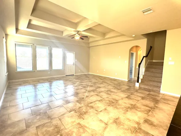 a view of a livingroom with a chandelier