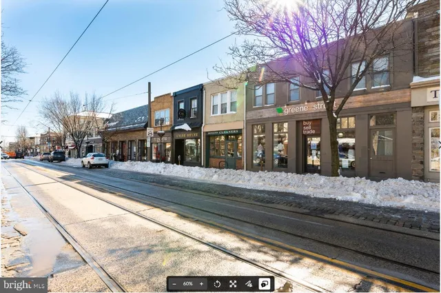 a view of a building on a street