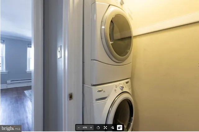 a view of a washer and dryer in a bathroom