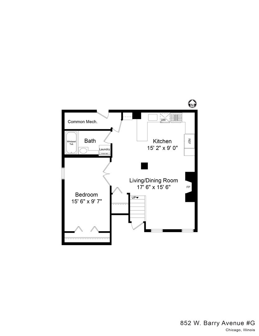 852 West Barry Avenue, Unit G Chicago, IL 60657 - Photo 13 of 13 a picture of a floor plan