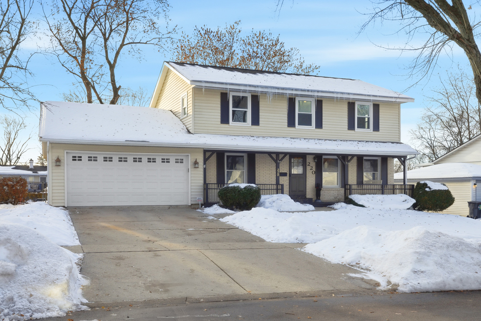 a view of a house with snow in snow