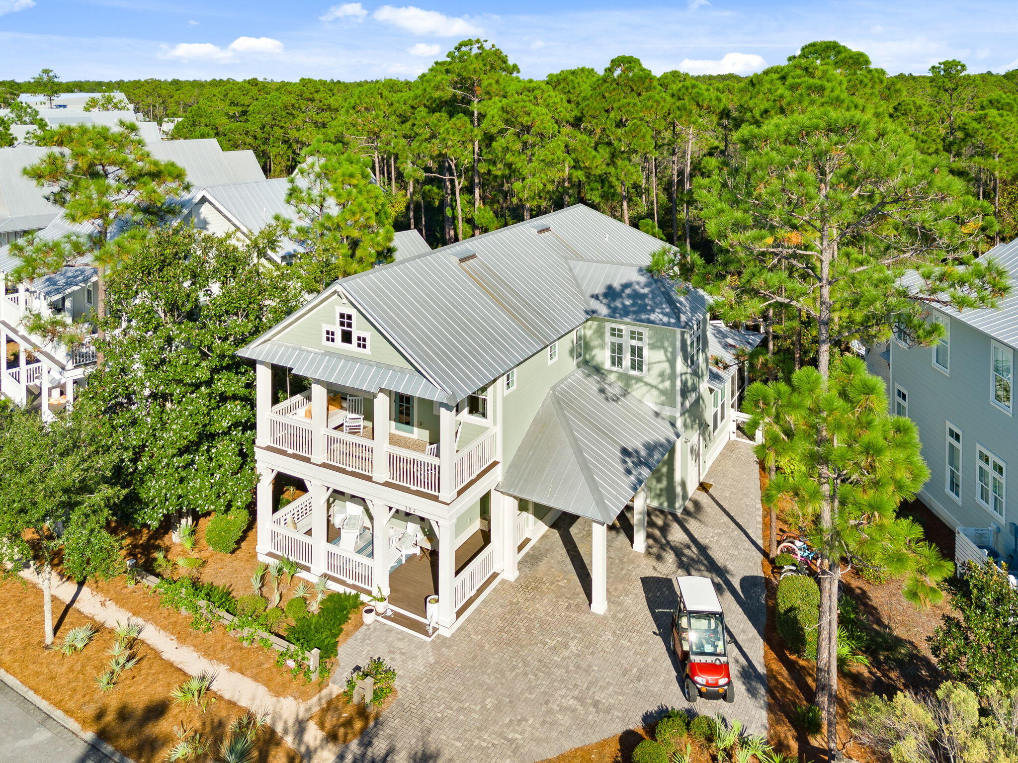 384 East Royal Fern Way Santa Rosa Beach, FL 32459 - Photo 51 of 63 an aerial view of a house with yard and outdoor seating