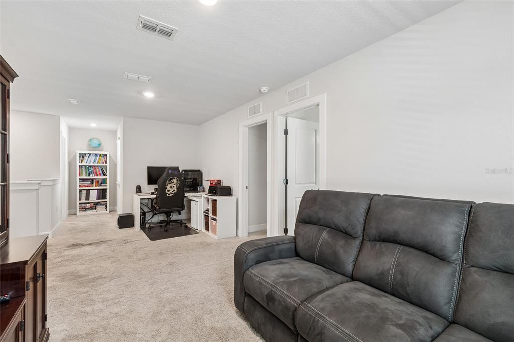 6608 Ryestone Way Wesley Chapel, FL 33545 - Photo 28 of 66 a living room with furniture window and a flat screen tv