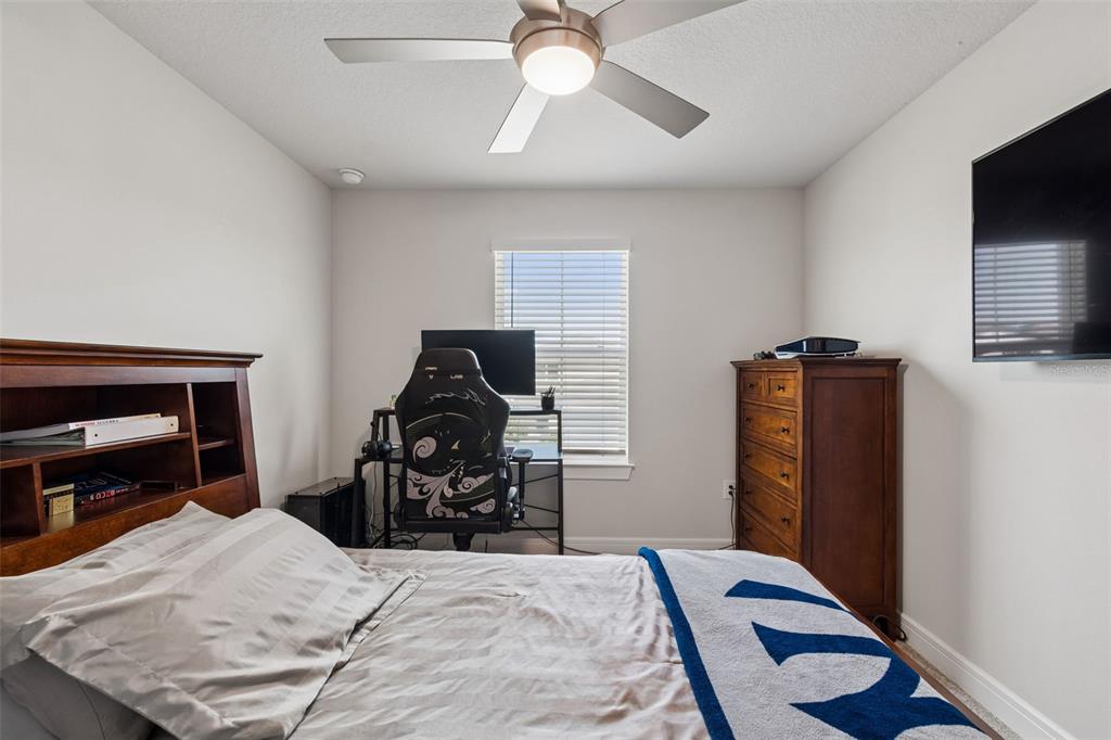 6608 Ryestone Way Wesley Chapel, FL 33545 - Photo 31 of 66 a bedroom with a bed and a television