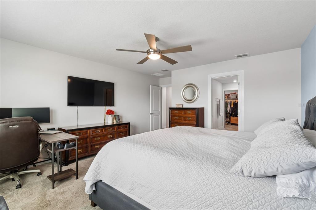 6608 Ryestone Way Wesley Chapel, FL 33545 - Photo 42 of 66 a bedroom with a bed and a flat screen tv