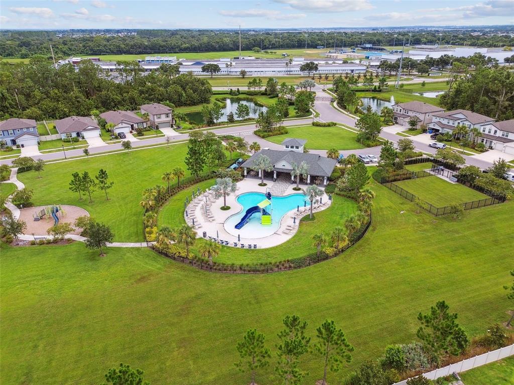 6608 Ryestone Way Wesley Chapel, FL 33545 - Photo 56 of 66 an aerial view of a house with a ocean view