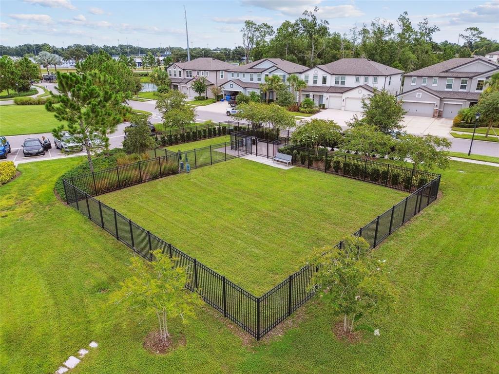 6608 Ryestone Way Wesley Chapel, FL 33545 - Photo 58 of 66 an aerial view of residential houses with outdoor space and trees