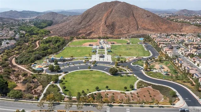 an aerial view of a house