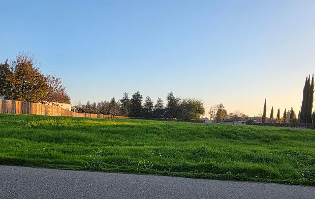 a backyard of a house with lots of green space