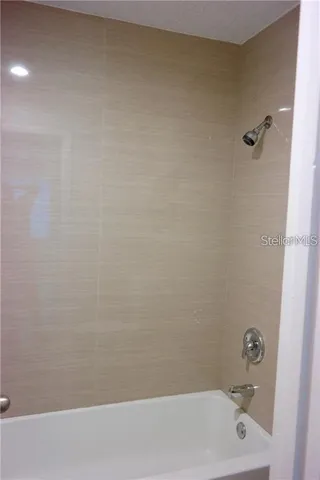 a bathroom with a bathtub