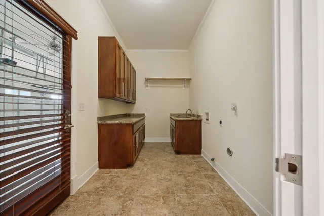 a view of a building with door