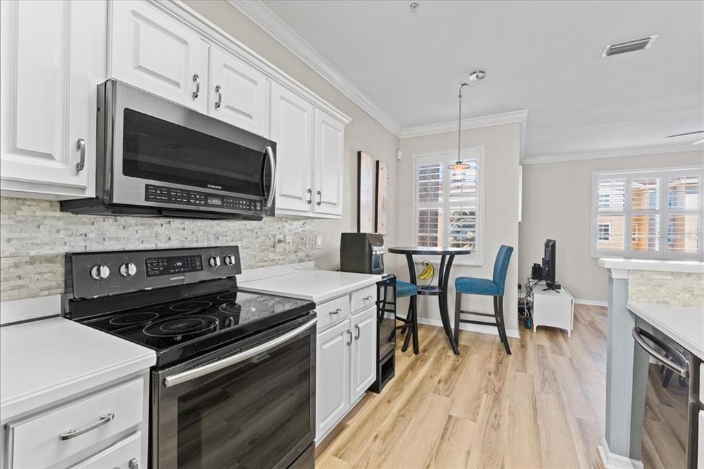 5627 Red Snapper Court New Port Richey, FL 34652 - Photo 16 of 54 a kitchen with a stove a sink and a microwave