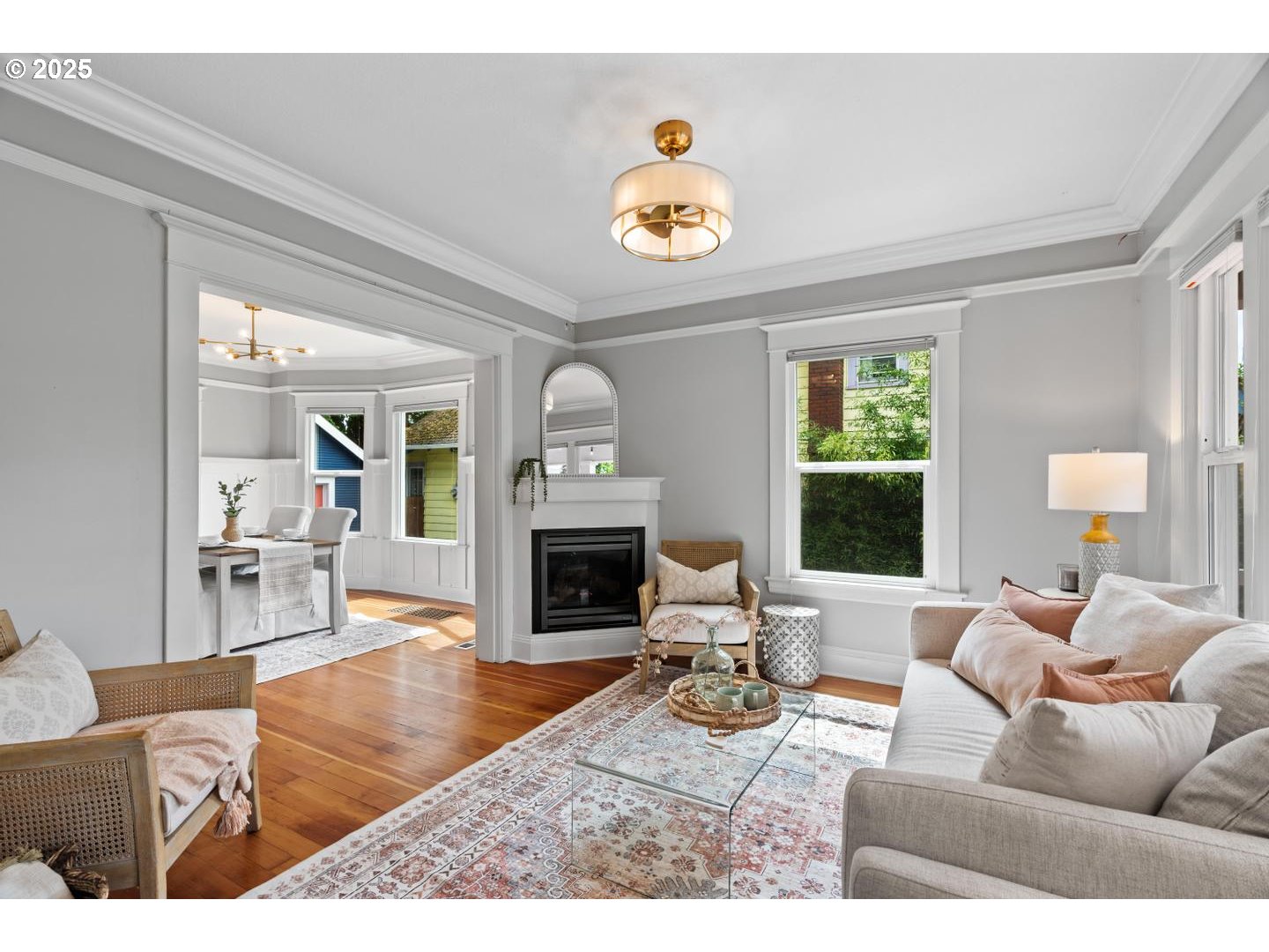1626 Southeast 35th Avenue Portland, OR 97214 - Photo 6 of 40 a living room with furniture and a fireplace