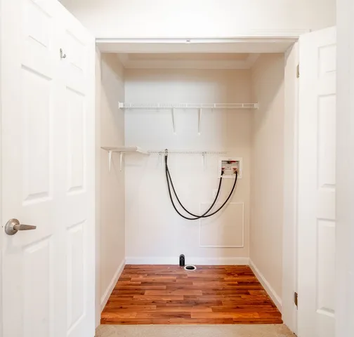 a view of a space with racks