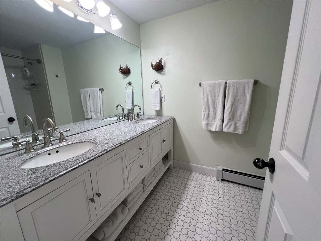 147 Blue Grouse Lane Silverthorne, CO 80498 - Photo 17 of 50 a bathroom with a double vanity sink and a mirror