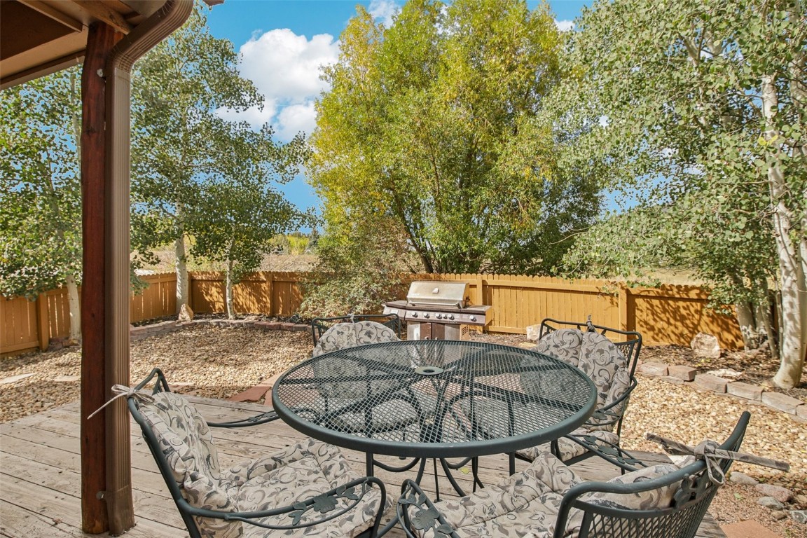 147 Blue Grouse Lane Silverthorne, CO 80498 - Photo 39 of 50 a backyard of a house with table and chairs
