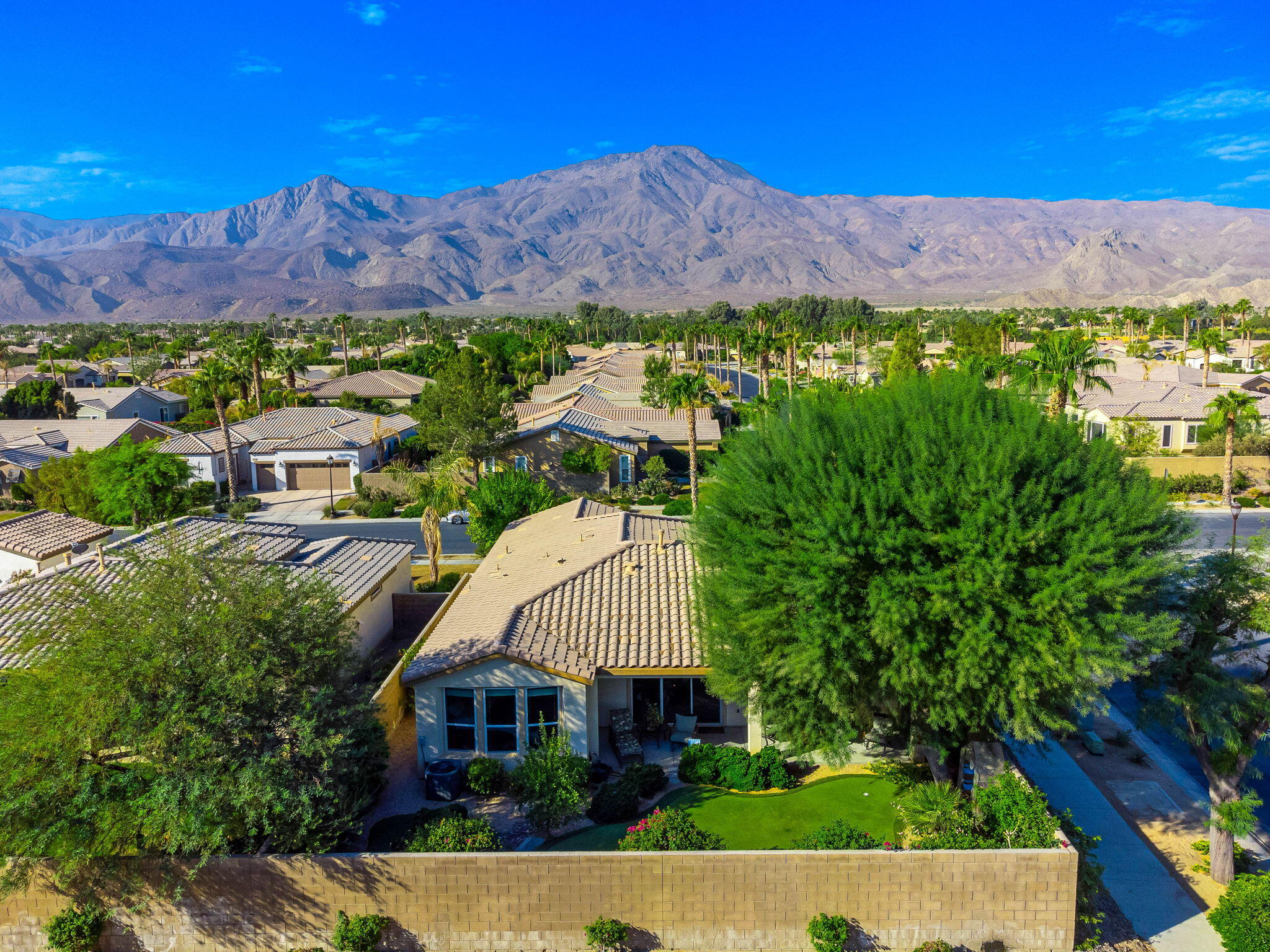 60246 Sweetshade Lane La Quinta, CA 92253 - Photo 4 of 76 a view of a house with a yard and a mountain view