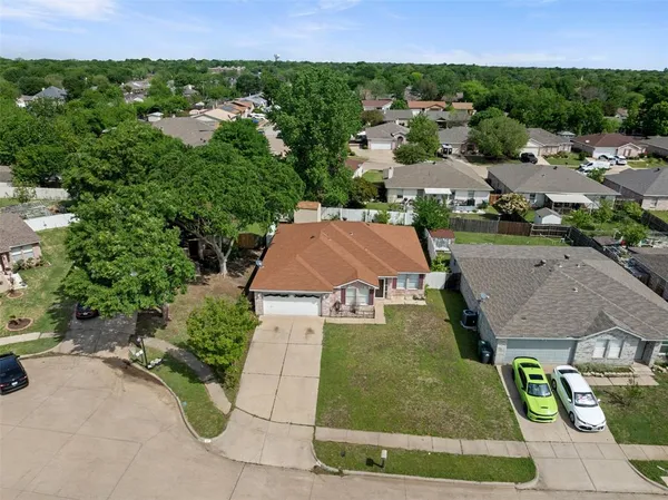 an aerial view of multiple houses
