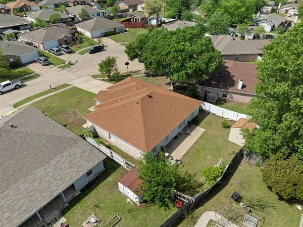 an aerial view of a house