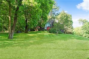 a view of green field with trees in the background