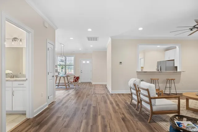 a living room with furniture