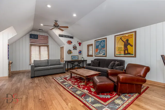 a view of backyard with furniture and garden