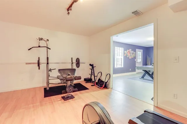 a view of a living room and bathroom