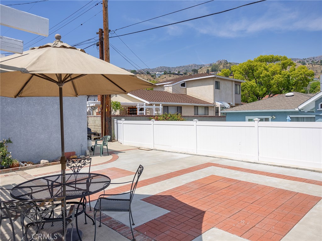 2724 Scott Road Burbank, CA 91504 - Photo 32 of 43 a view of a patio with a table and chairs under an umbrella