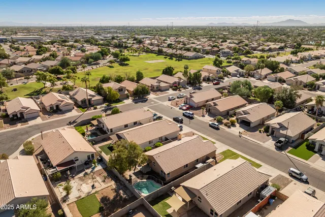 an aerial view of a city