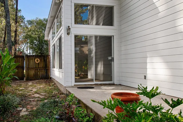 a view of a backyard with plants