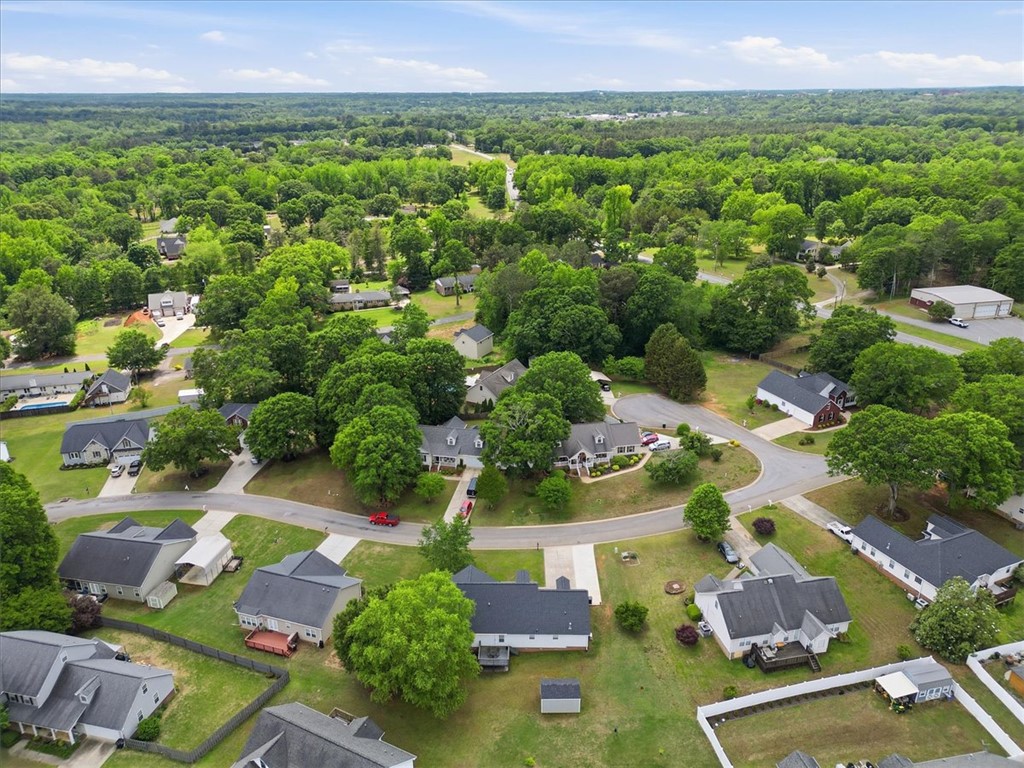 166 Amberwood Drive Anderson, SC 29621 - Photo 35 of 38 This elevated view showcases a serene neighborhood with ample greenery and residential charm.