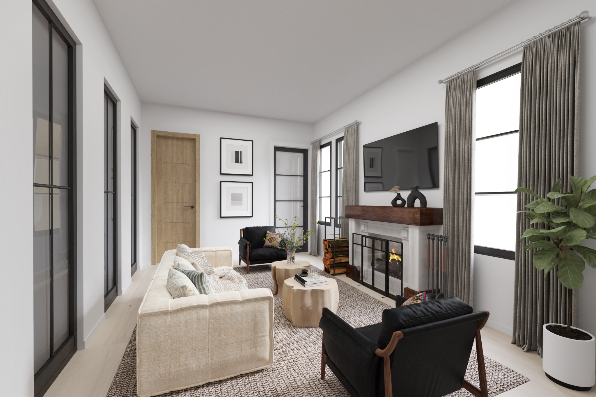 3235 Boyd Mill Pike Franklin, TN 37064 - Photo 15 of 68 a living room with furniture a flat screen tv and a fireplace