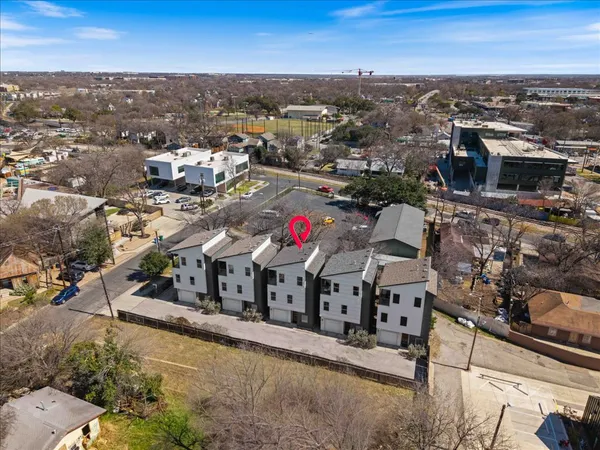 an aerial view of multiple house