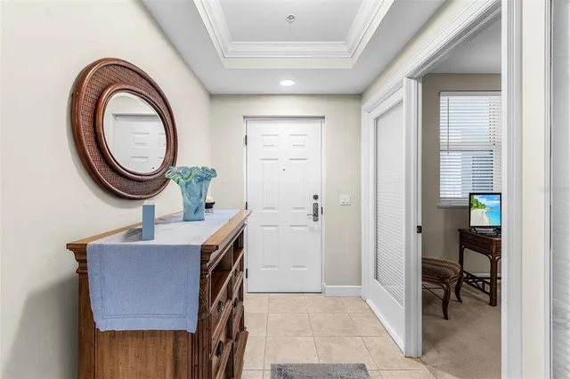 a view of a hallway with elevator