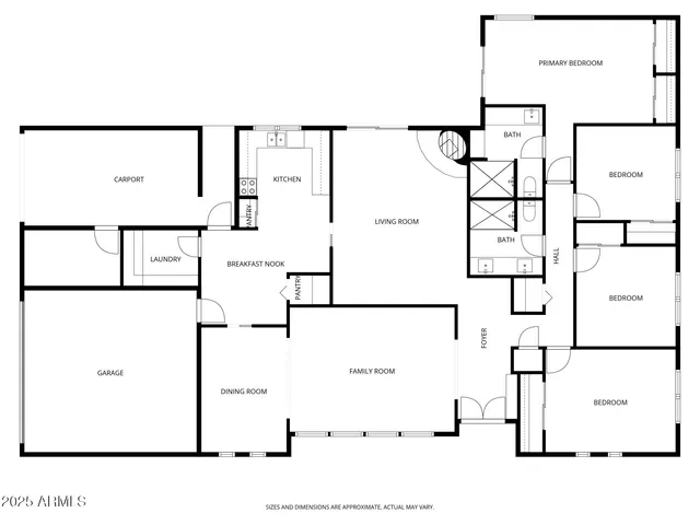 a view of an empty room with windows