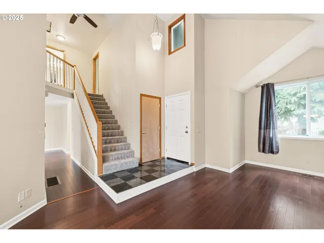 a view of an entryway with staircase