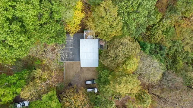 view of roof with tree