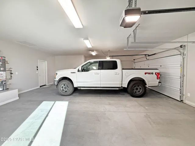 a car parked in a garage