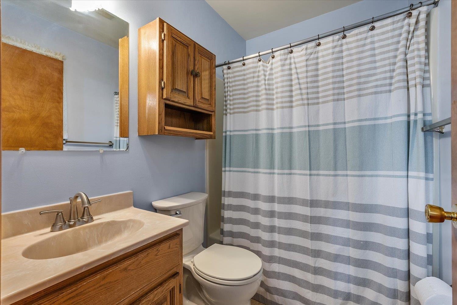 592 Stover Shop Road Churchville, VA 24421 - Photo 27 of 36 a bathroom with a sink a toilet and shower
