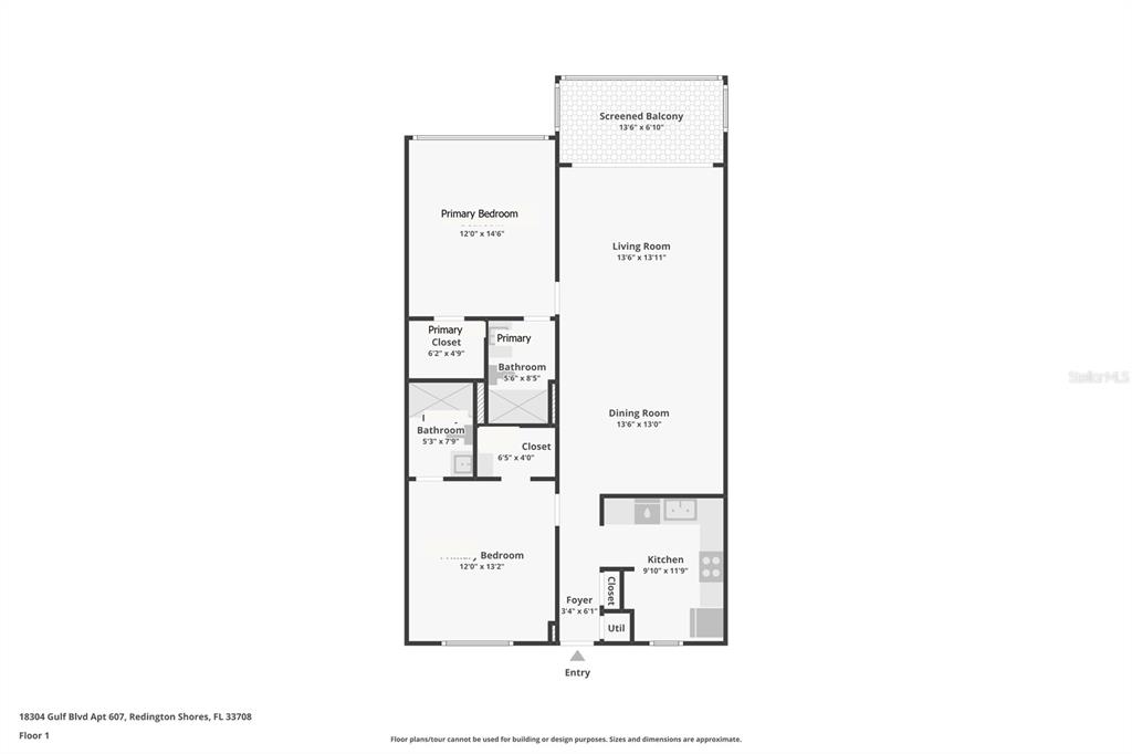 18304 Gulf Boulevard, Unit 607 Redington Shores, FL 33708 - Photo 30 of 30 a picture of floor plan