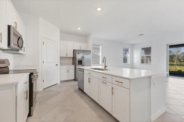 an empty room with windows