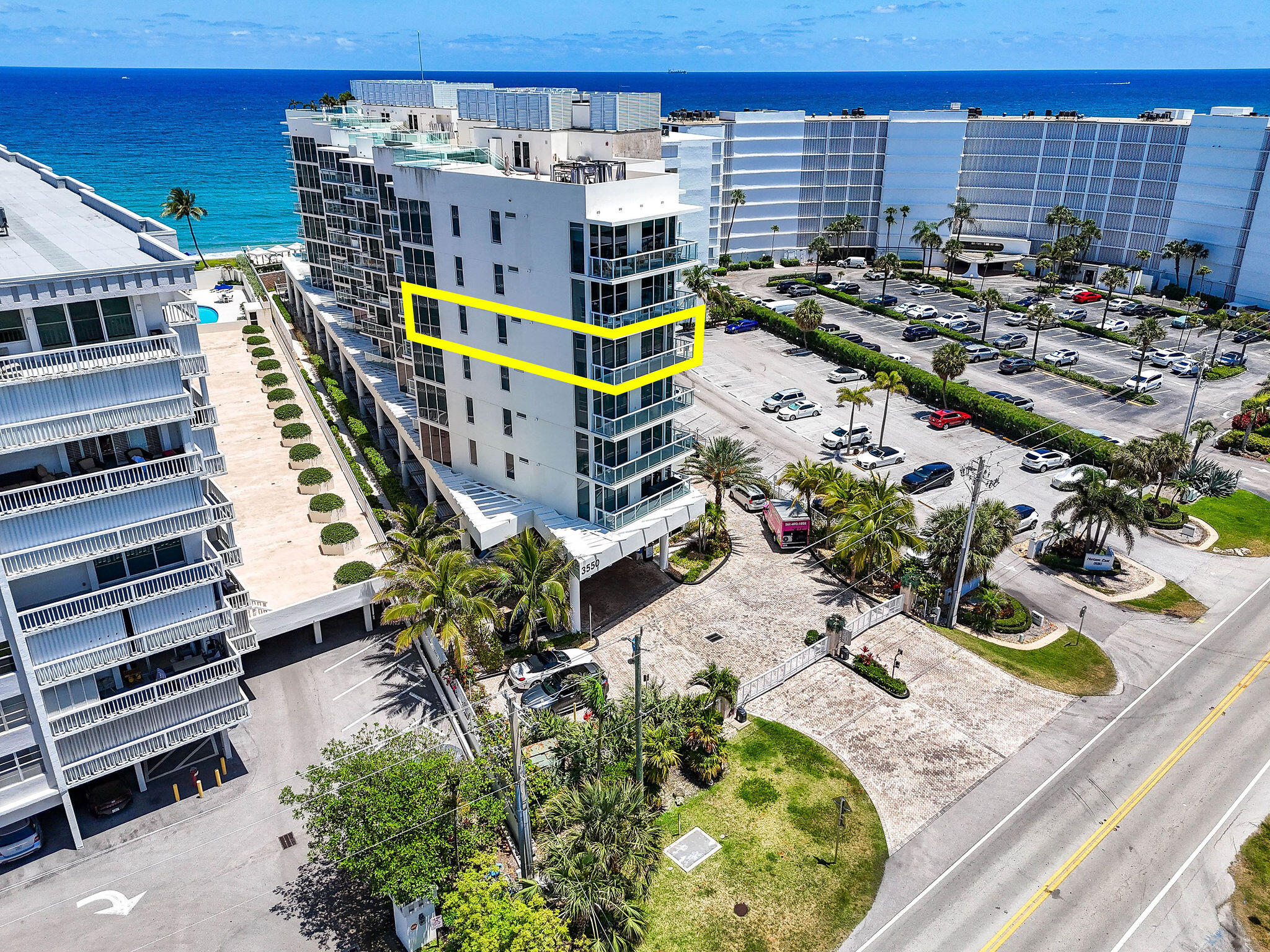3550 South Ocean Boulevard, Unit 5E South Palm Beach, FL 33480 - Photo 6 of 52 a picture of city view with outdoor seating
