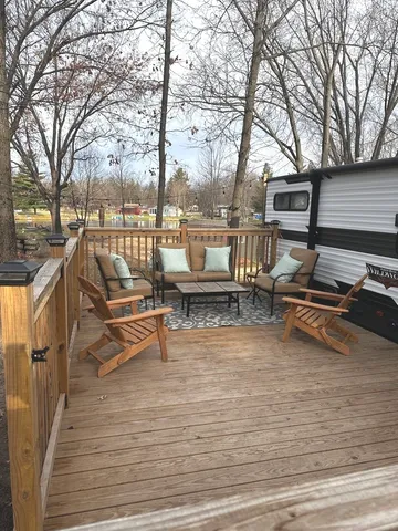 a view of outdoor space with seating area