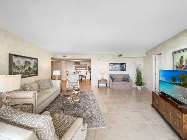 a living room with furniture and a couch