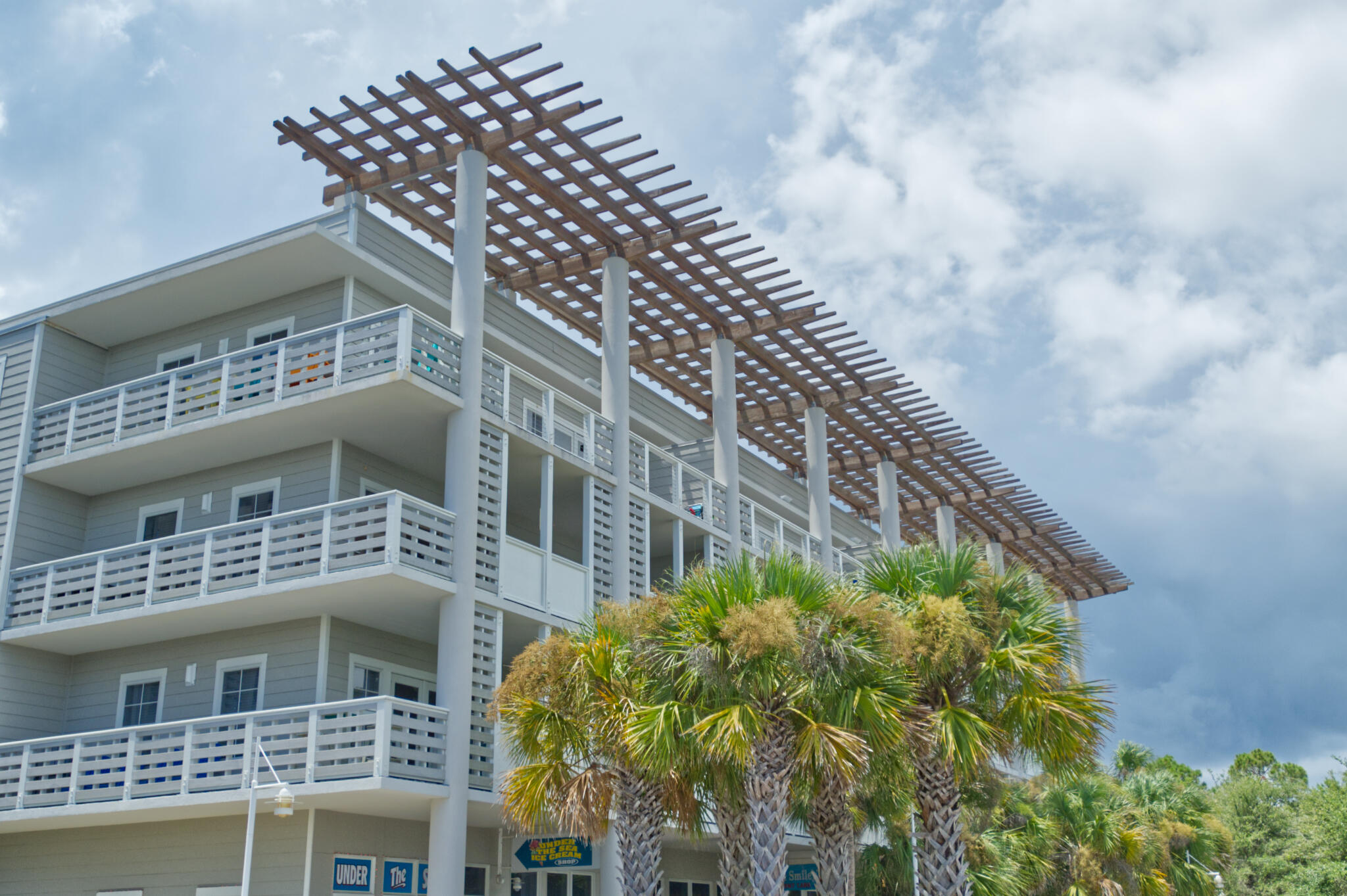 a front view of a building