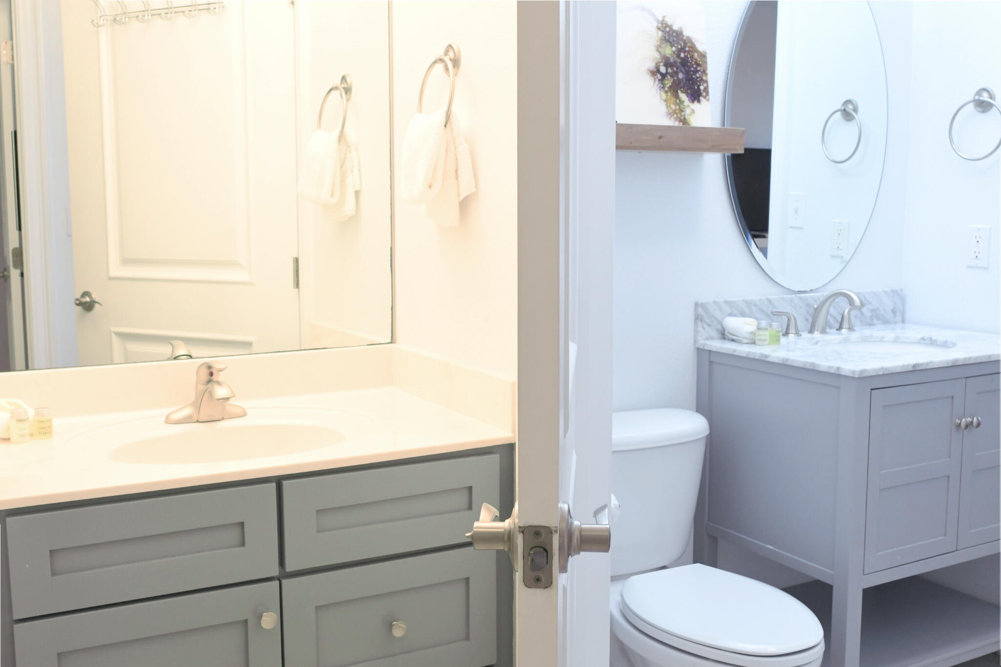 43 Cassine Way, Unit 202 Santa Rosa Beach, FL 32459 - Photo 9 of 25 a bathroom with a sink vanity mirror and toilet