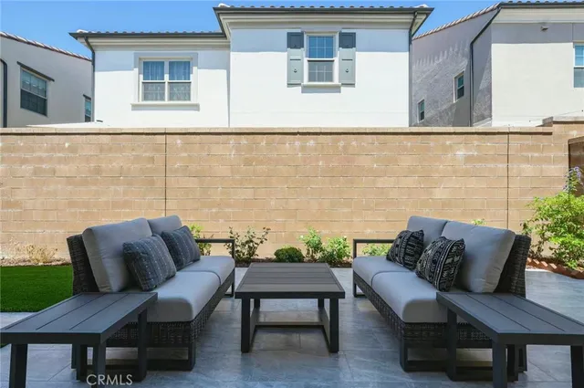 a outdoor living room with furniture