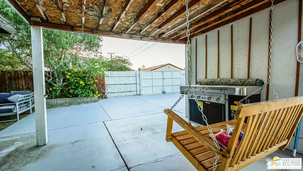 a view of outdoor space with seating area
