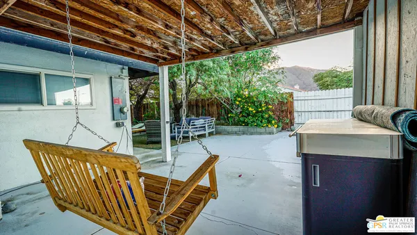 a view of outdoor seating space