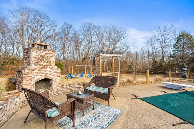a view of yard with outdoor seating